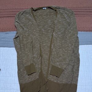 Madewell Olive and White Striped Sweater